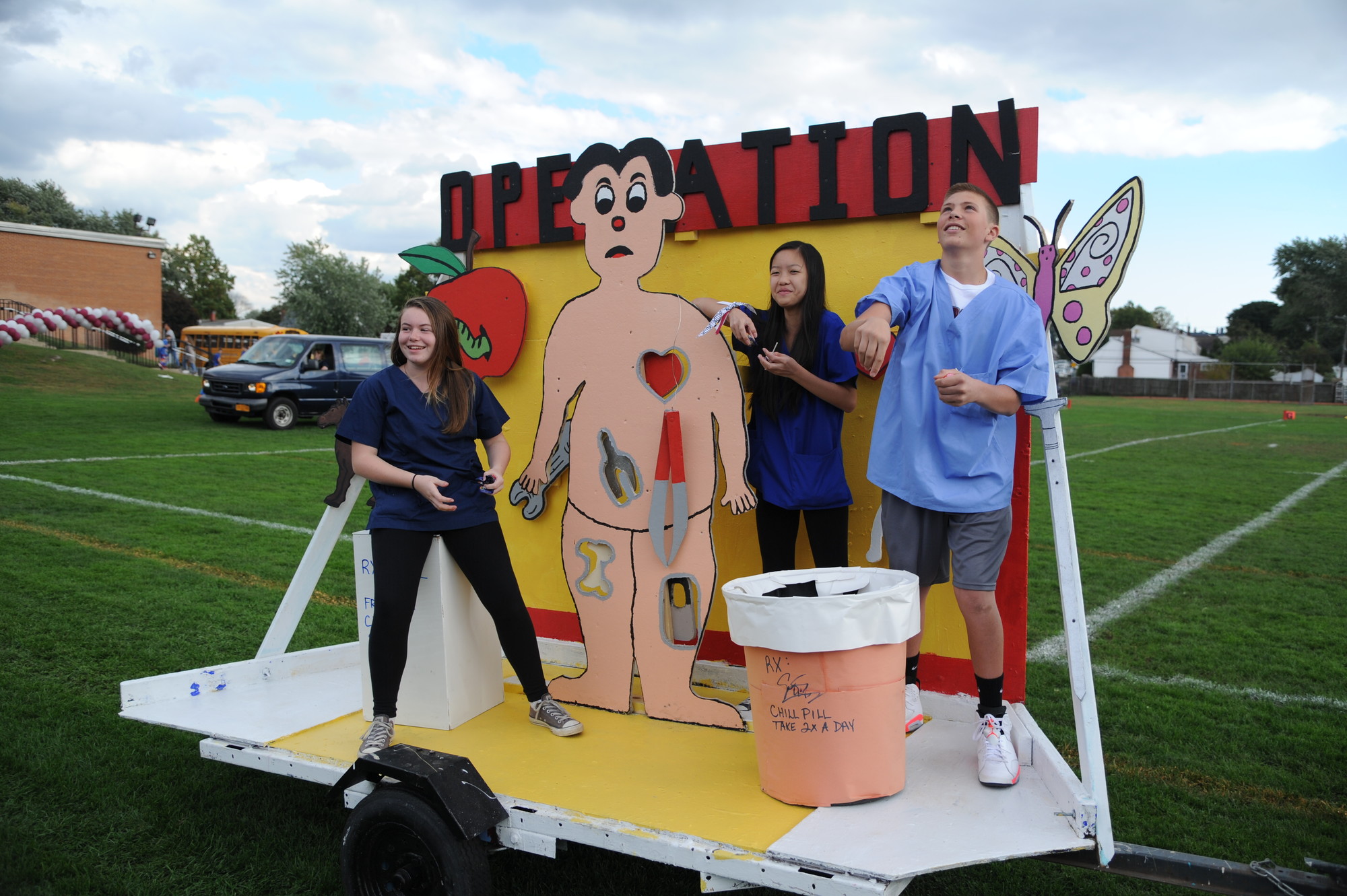 The freshman class crafted an Operation float with surgical precision.