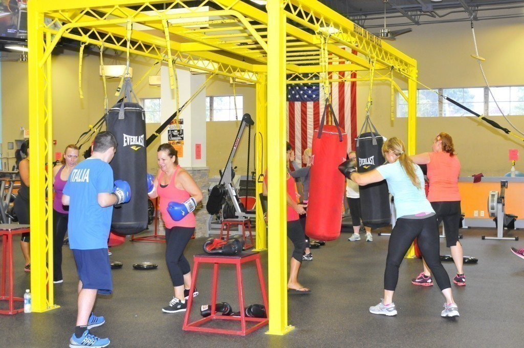 A group of participants warmed up during TRZ Boxing Fusion