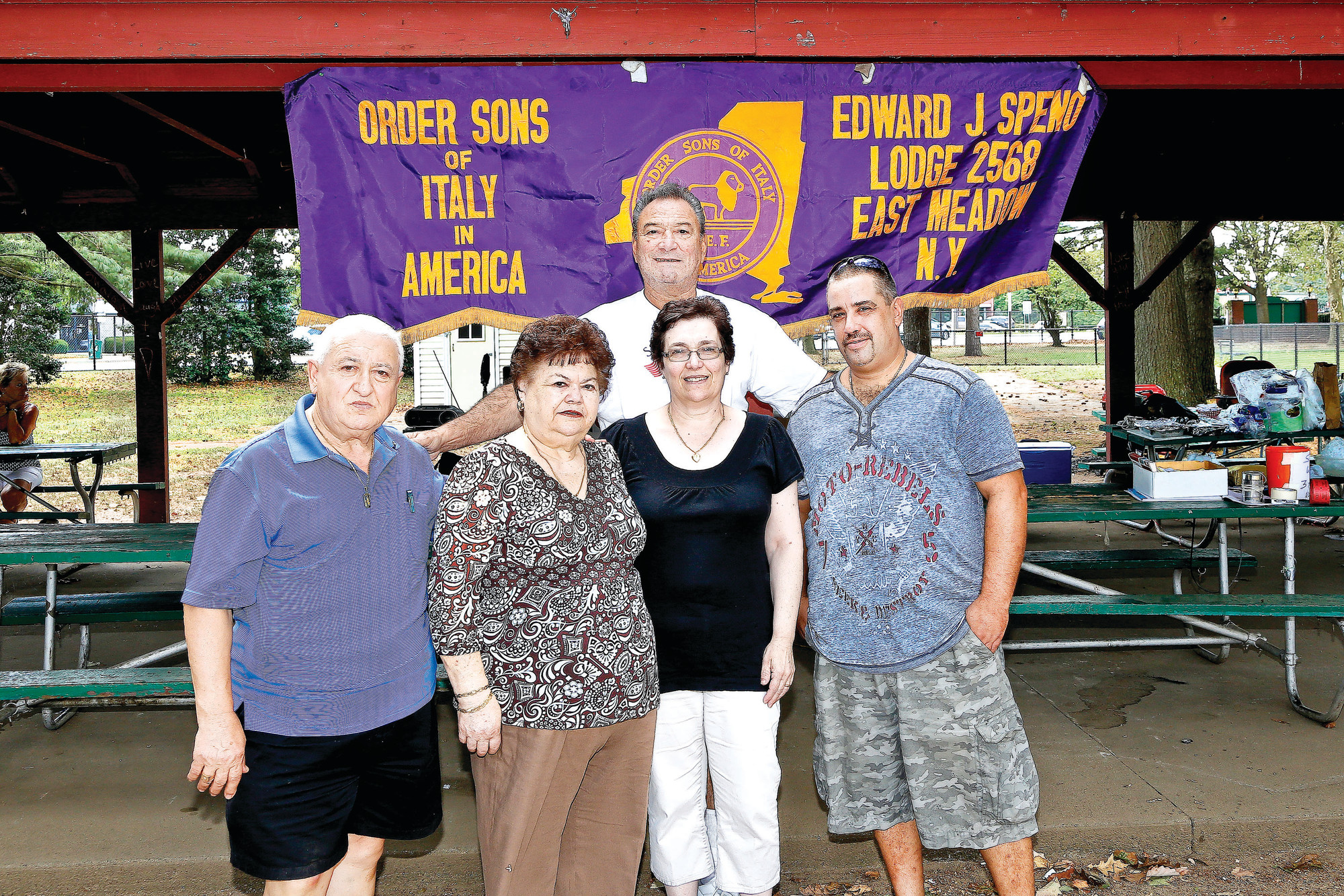 The Order Sons of Italy Edward J. Speno Lodge 2568, a community organization for 30 years, has disbanded due to declining memership. Pictured above, from left to right, are members Carmine Biscardi, his wife Anna, Eugene Masula, Carmen Suppa and Patrick Caliendo at a recent fundraiser.