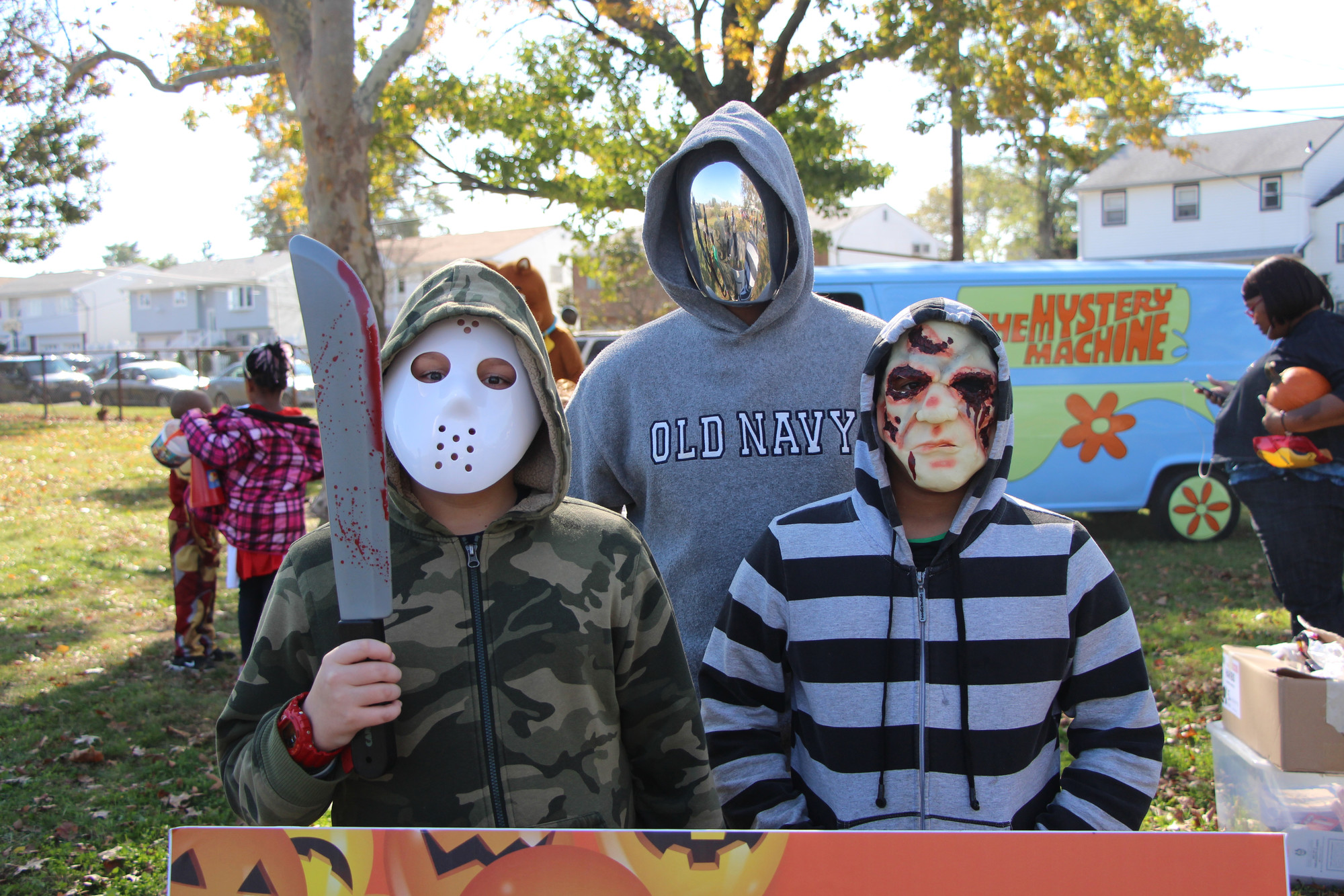 Some scary costumes were at the Baldwin Halloween Fest last weekend at Milburn Park. From left, Robert Gonzalez, 11, Jose Gonzalez, 12, and Adauris Diaz, 11, got into the Halloween spirit.