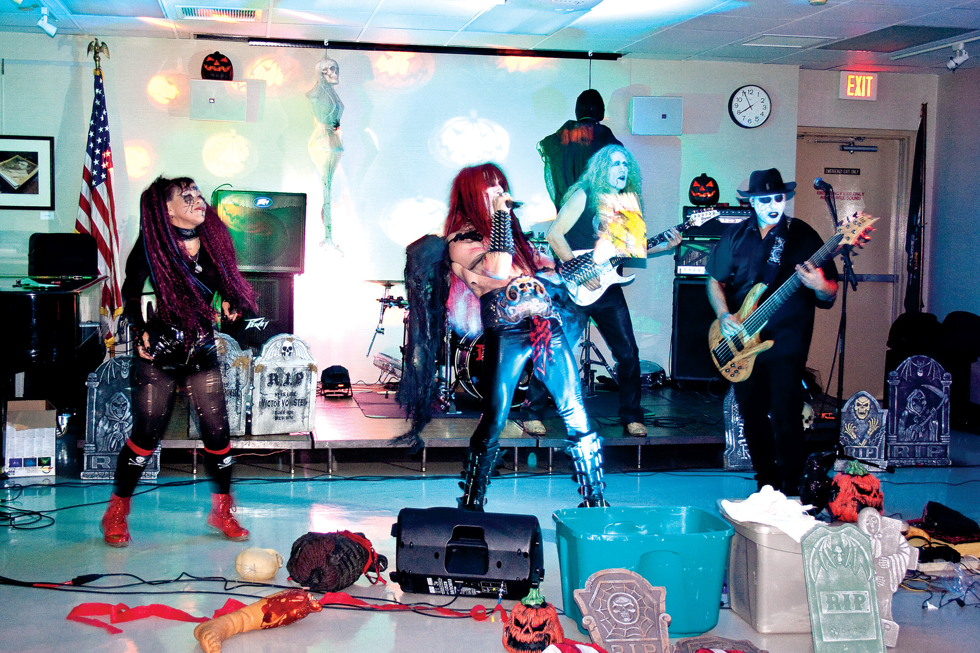 Demon Boy, a horror rock band, played spooky jams to set the mood for the East Meadow Public Library’s anime Halloween party last Friday.