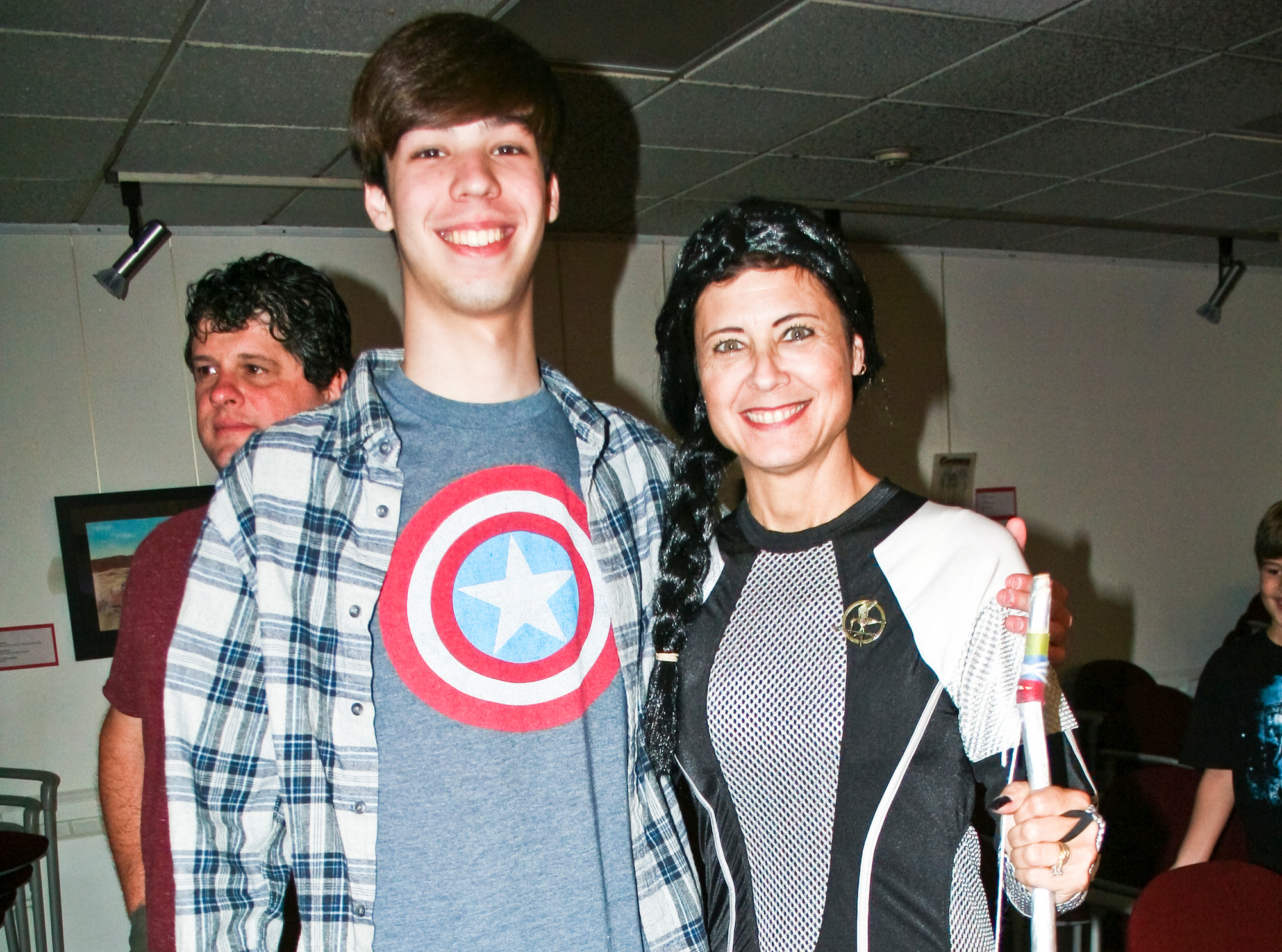 Will and Donna Rosenblum represented some of their favorite characters: Marvel’s Captain America and Katniss Everdeen of “The Hunger Games.” Donna Rosenblum is president of the Merrick Library Board.