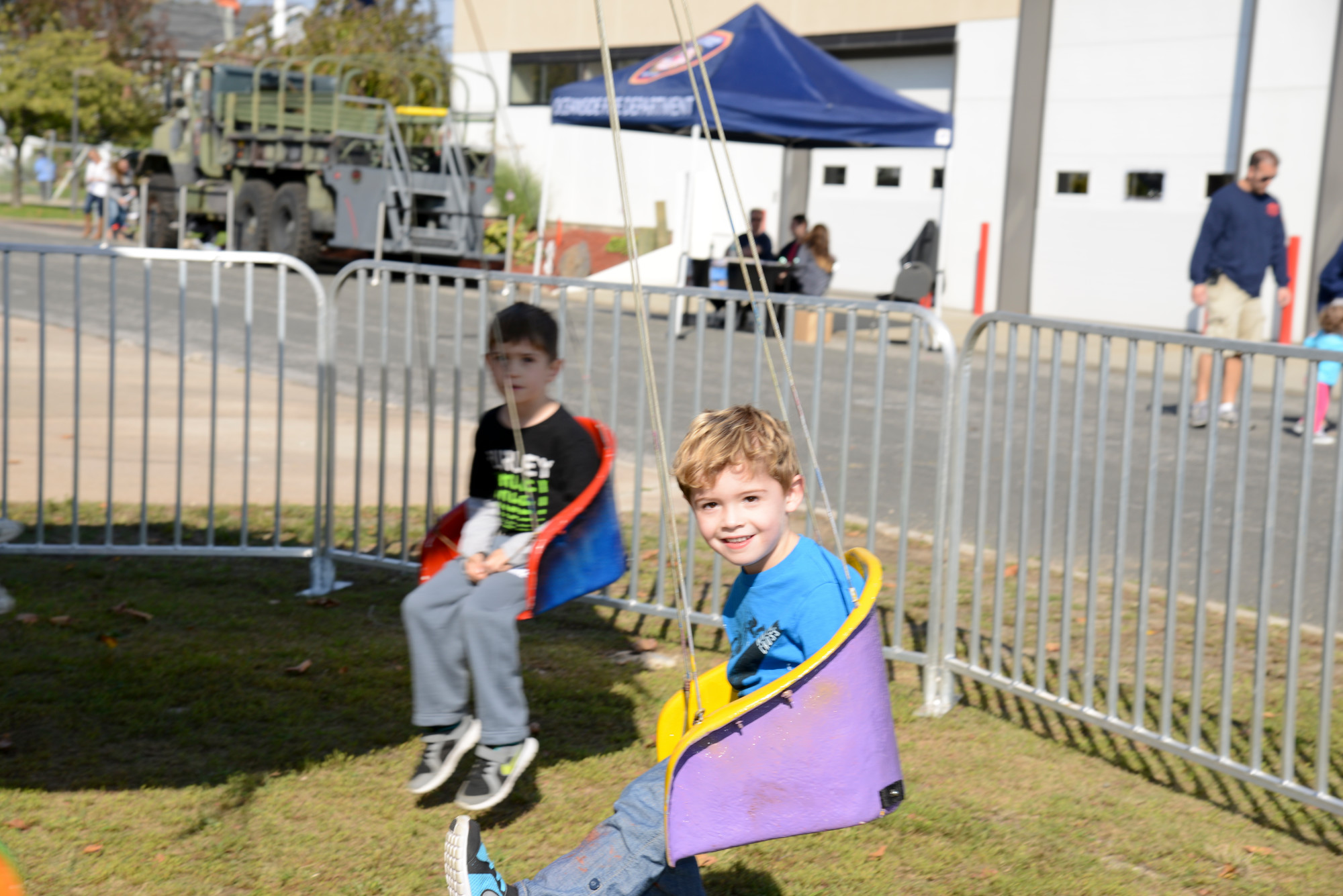 The Chamber Fair was a swinging good time for Oceanside brothers Jackson Langevin, 5, and Dylan, 4.