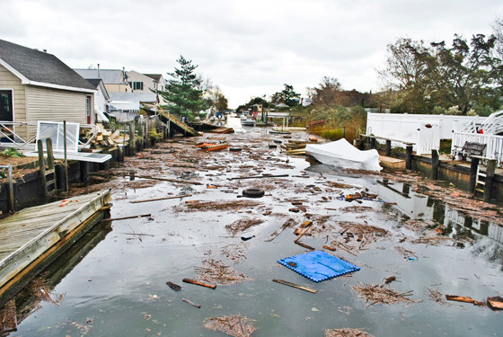 A powerful storm surge inundated this Baldwin street.