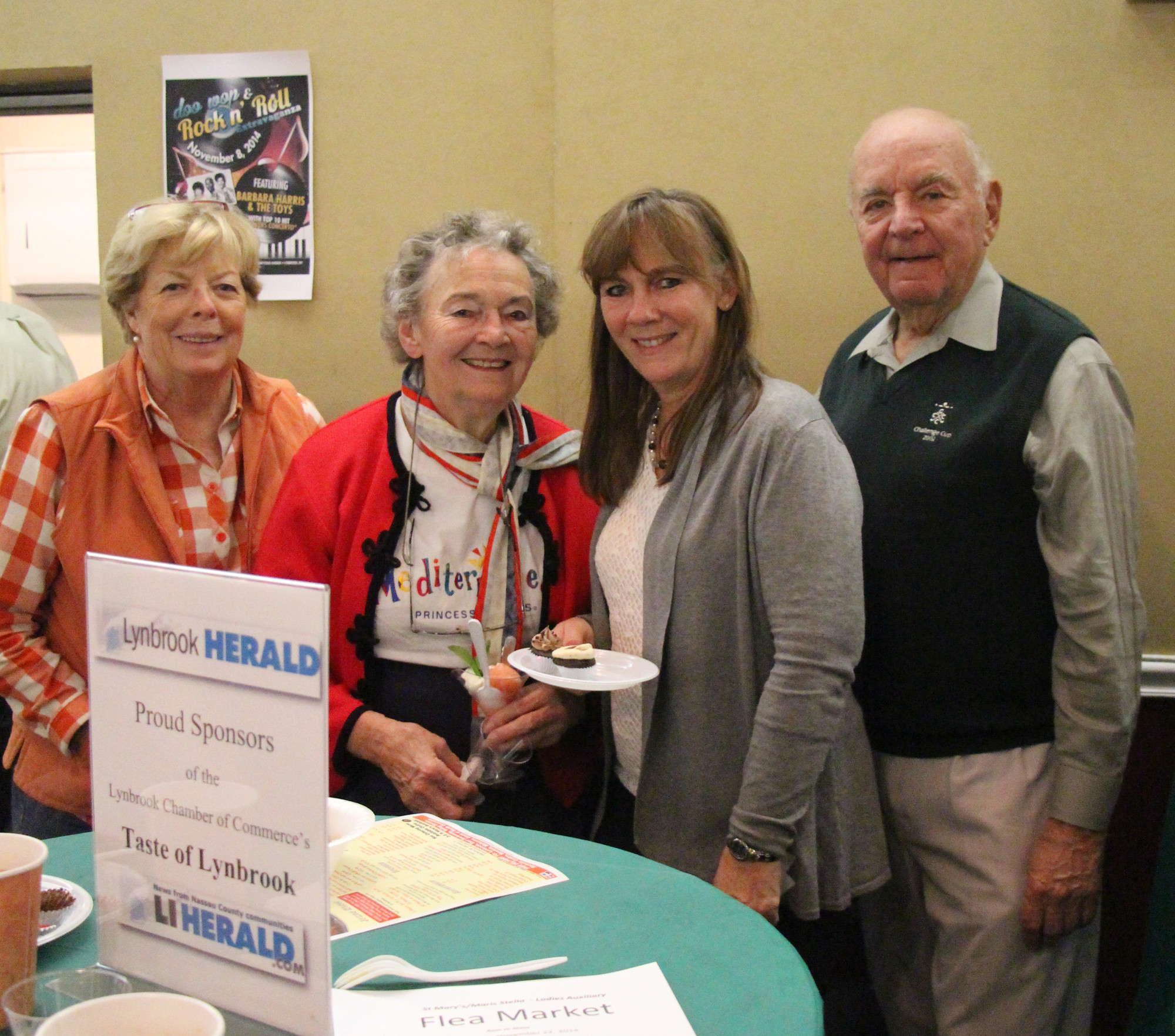 Marge Essner, Sheila Stone, Marjorie Monahan and Warren Essner enjoyed the delicious samples.