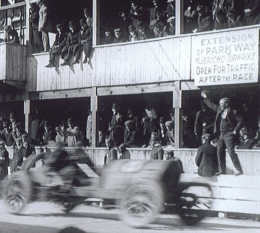 The Vanderbilt Cup Race, seen here in 1909, drove through what is now Eisenhower Park, and drew more than 300,000 spectators.