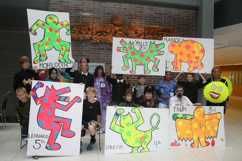 Students at School No. 5 donated art work to South Nassau Communities Hospital.