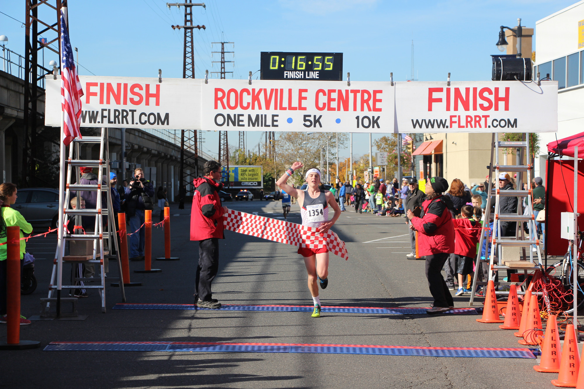 Shaun Collins, a 17-year-old runner from Ambler, Pa., was the first runner to finish the 5K.