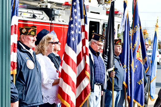 Veterans during the ceremony in East Rockaway.