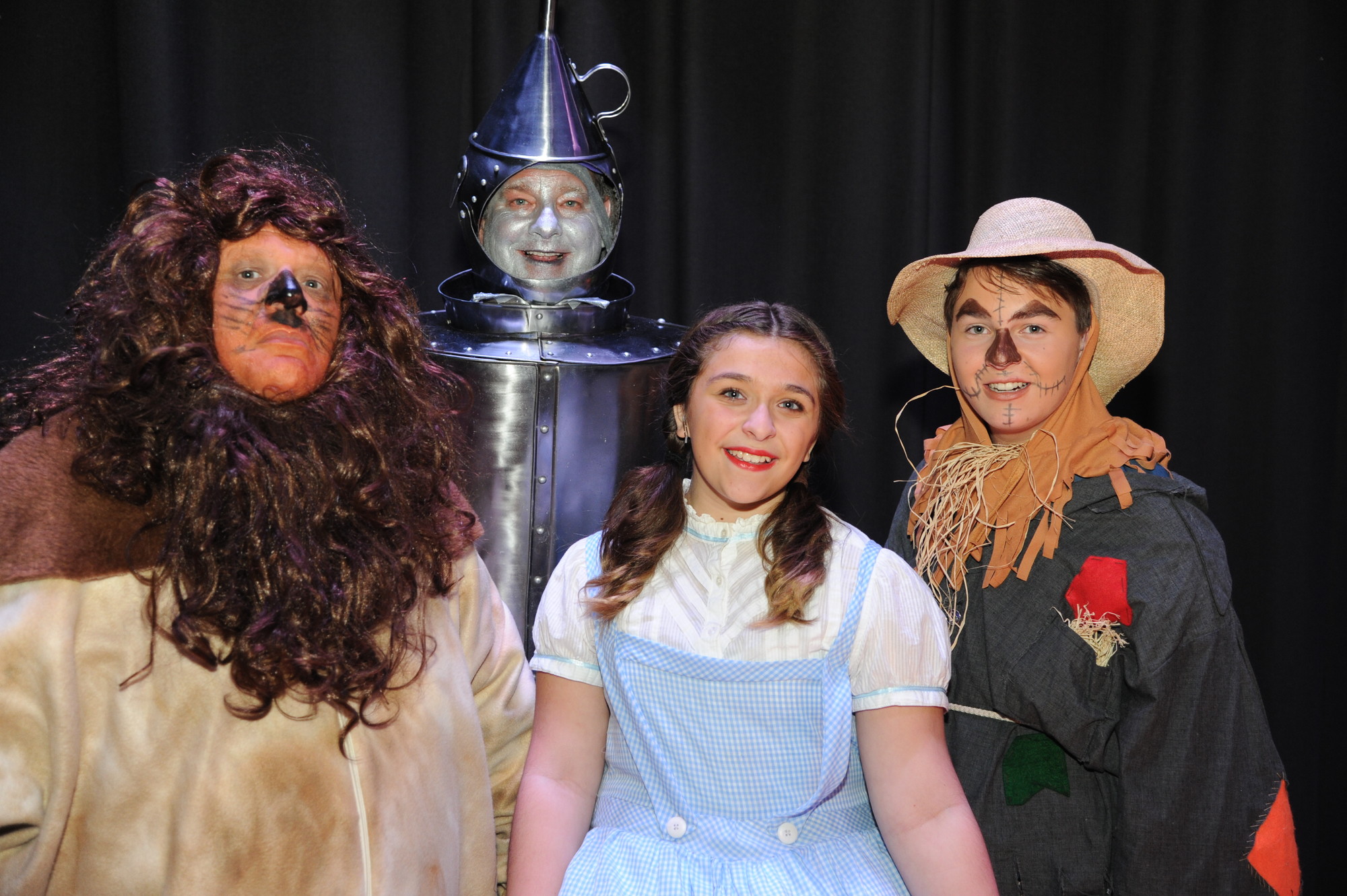 The foursome, on their way to find some courage, a heart, a home and a brain, were, from left, the Cowardly Lion, played by Philip Rogers, of Plainview; the Tin Man, played by Larry Schneider, of Oceanside; Dorothy Gale, played by Marissa Feminella, of Island Park; and the Scarecrow, played by Billy O’Brien, of Valley Stream.