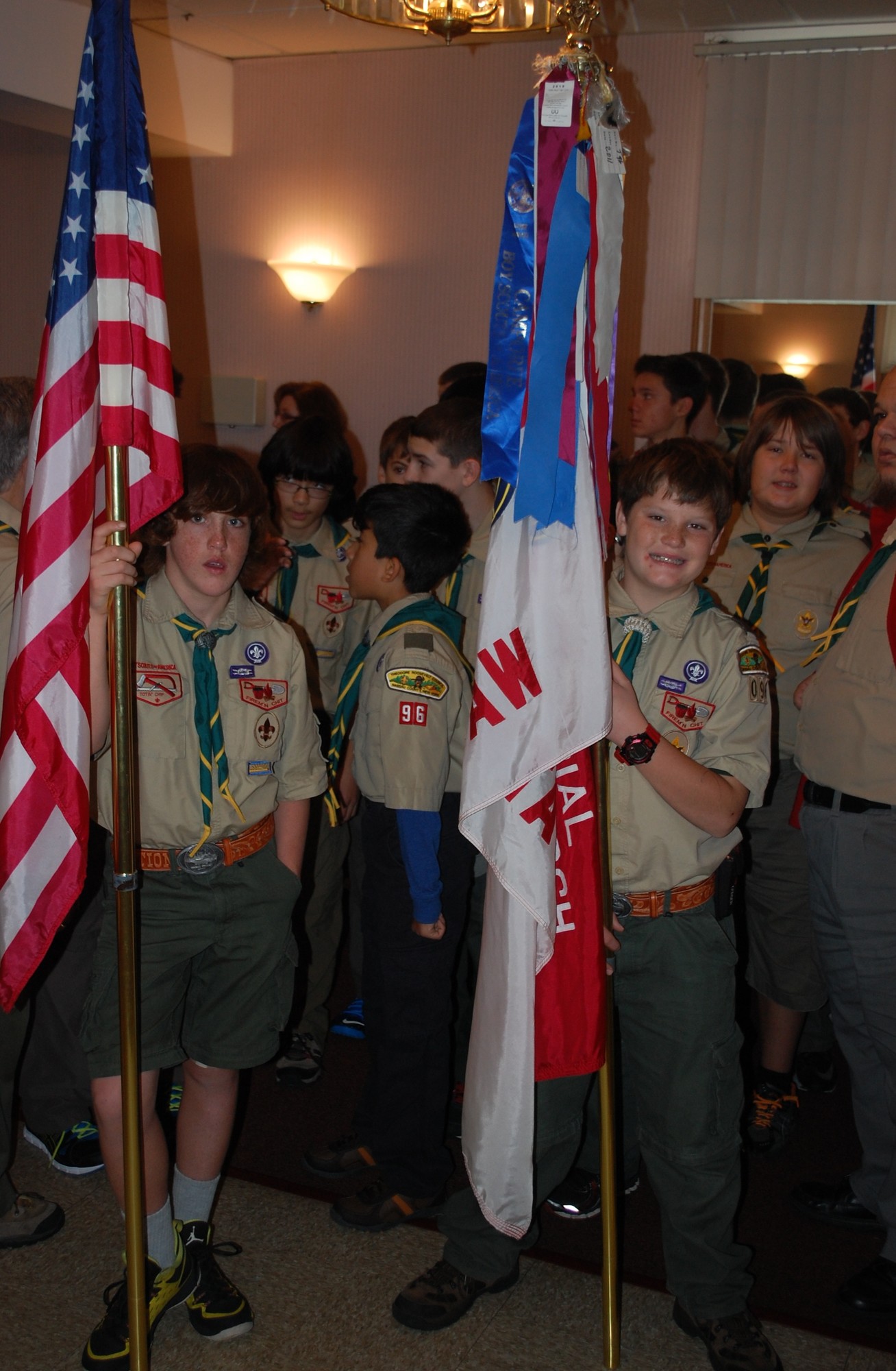 Boy Scouts from several troops took part in the ceremony.