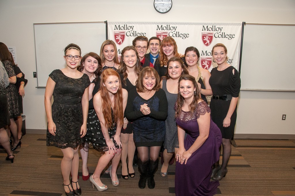 Molloy College/CAP21 Theatre students got the chance to meet Patti LuPone, center.