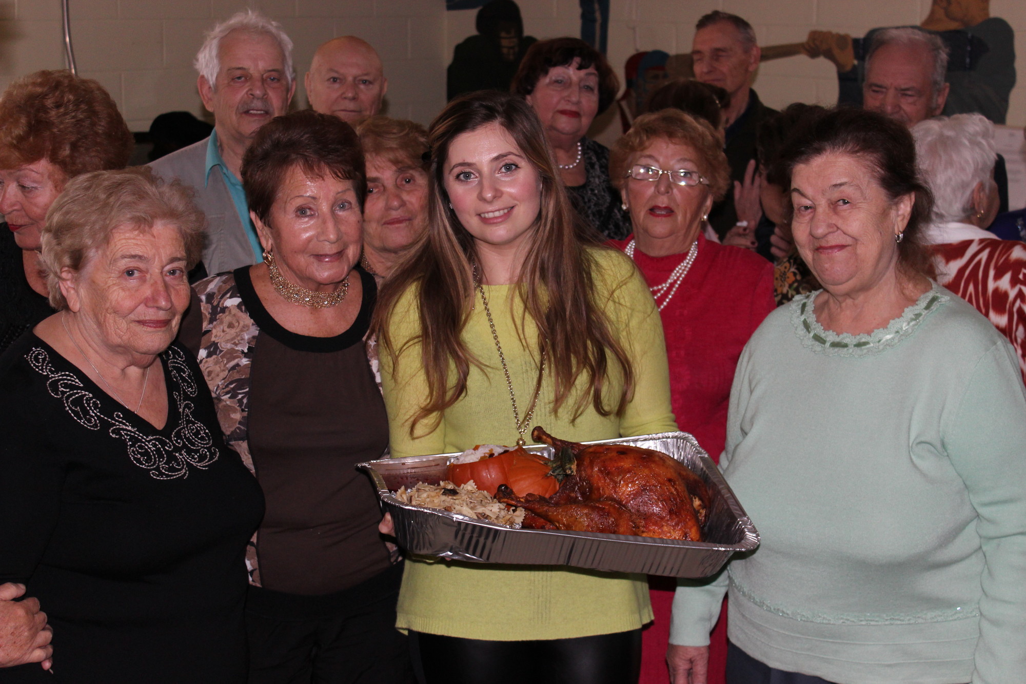 The Russian Division, a component of the JCC of the Greater Five Towns, hosted a thanksgiving dinner for their senior citizens. From left are the division’s assistant program director Yulia Gross, staff member Yelena Feldman, program directors Albert Barskiy and Irma Vainblatt and case manager Diana Zelmanovich.