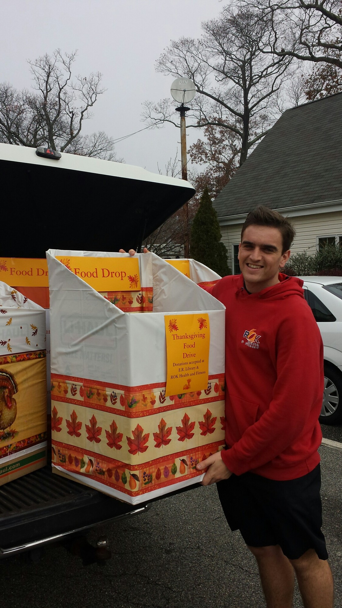 Craig D’Urso helped unload the collection boxes from the truck when they arrived at the Senior Center.