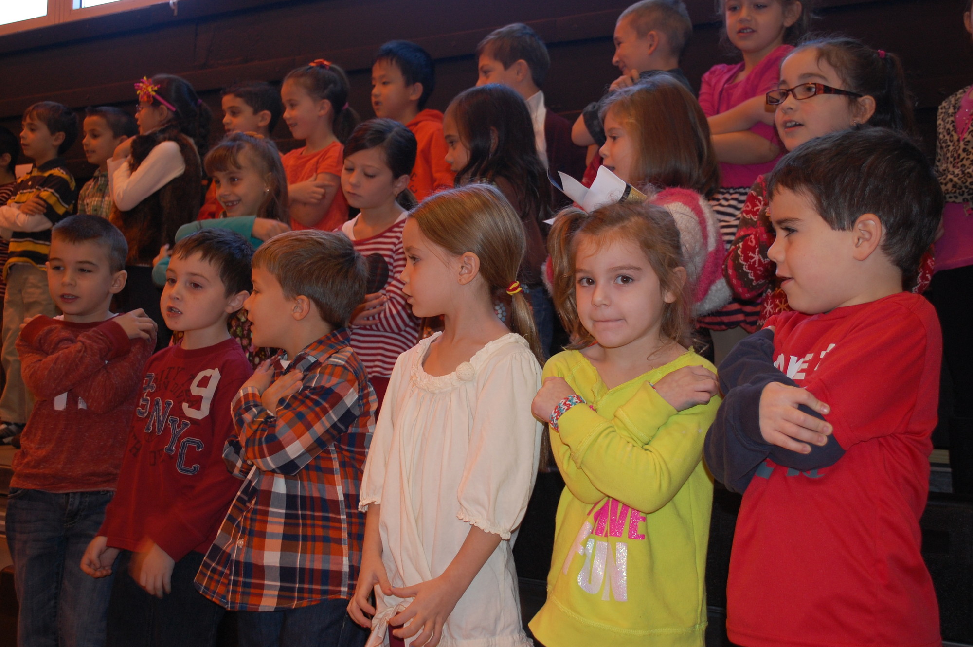 First-graders at Forest Lake Elementary School in Wantagh sang Thanksgiving-themed song for the rest of the student body on Nov. 19.