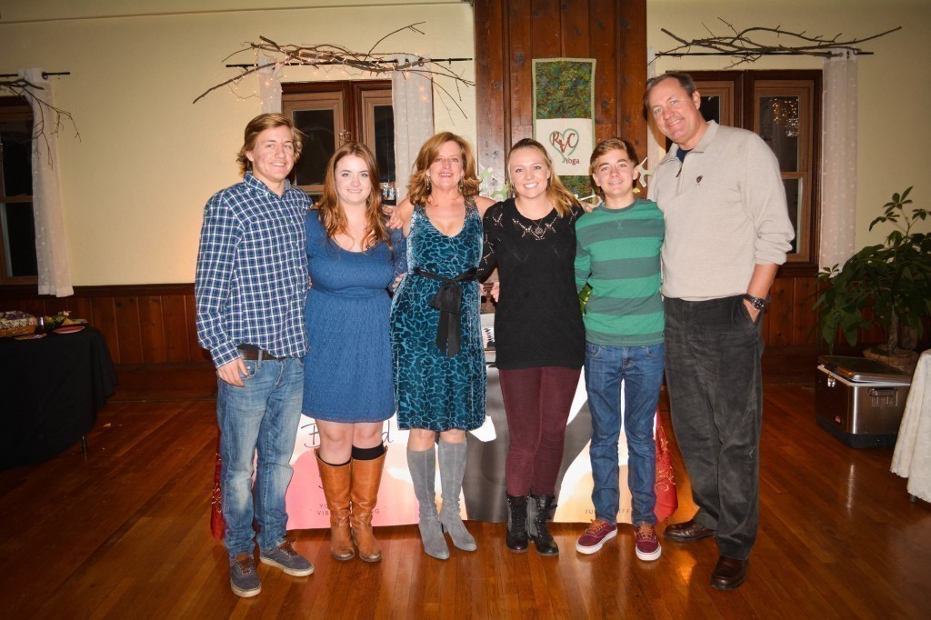 Judy Griffin, third from left, and her family at the Nov. 29 book launch party at RVC Yoga.