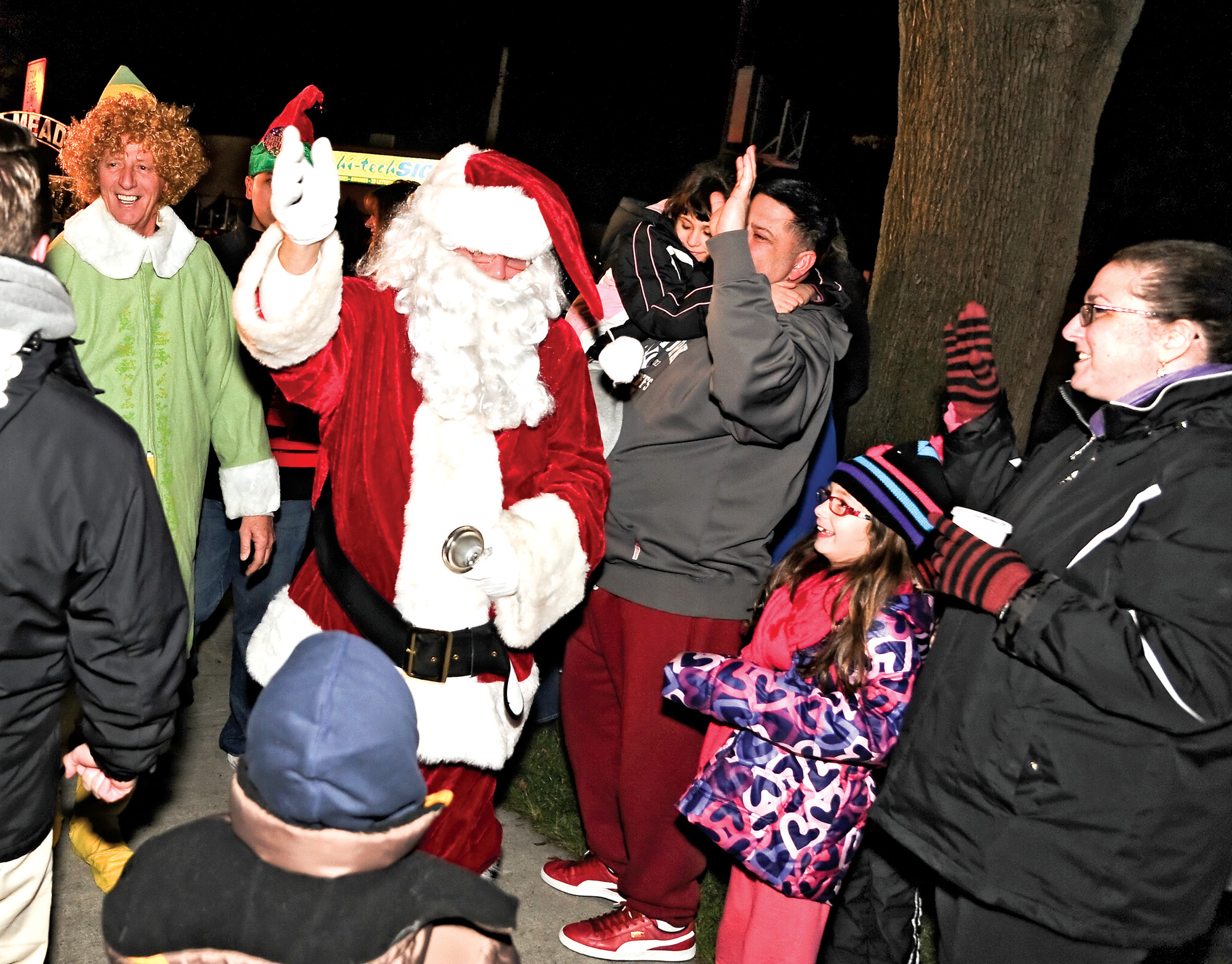 The arrival of a certain seasonal celebrity excited residents who attended the East Meadow Chamber of Commerce and Council of East Meadow Community Organizations’ holiday lighting last Thursday at Veterans Memorial Park.