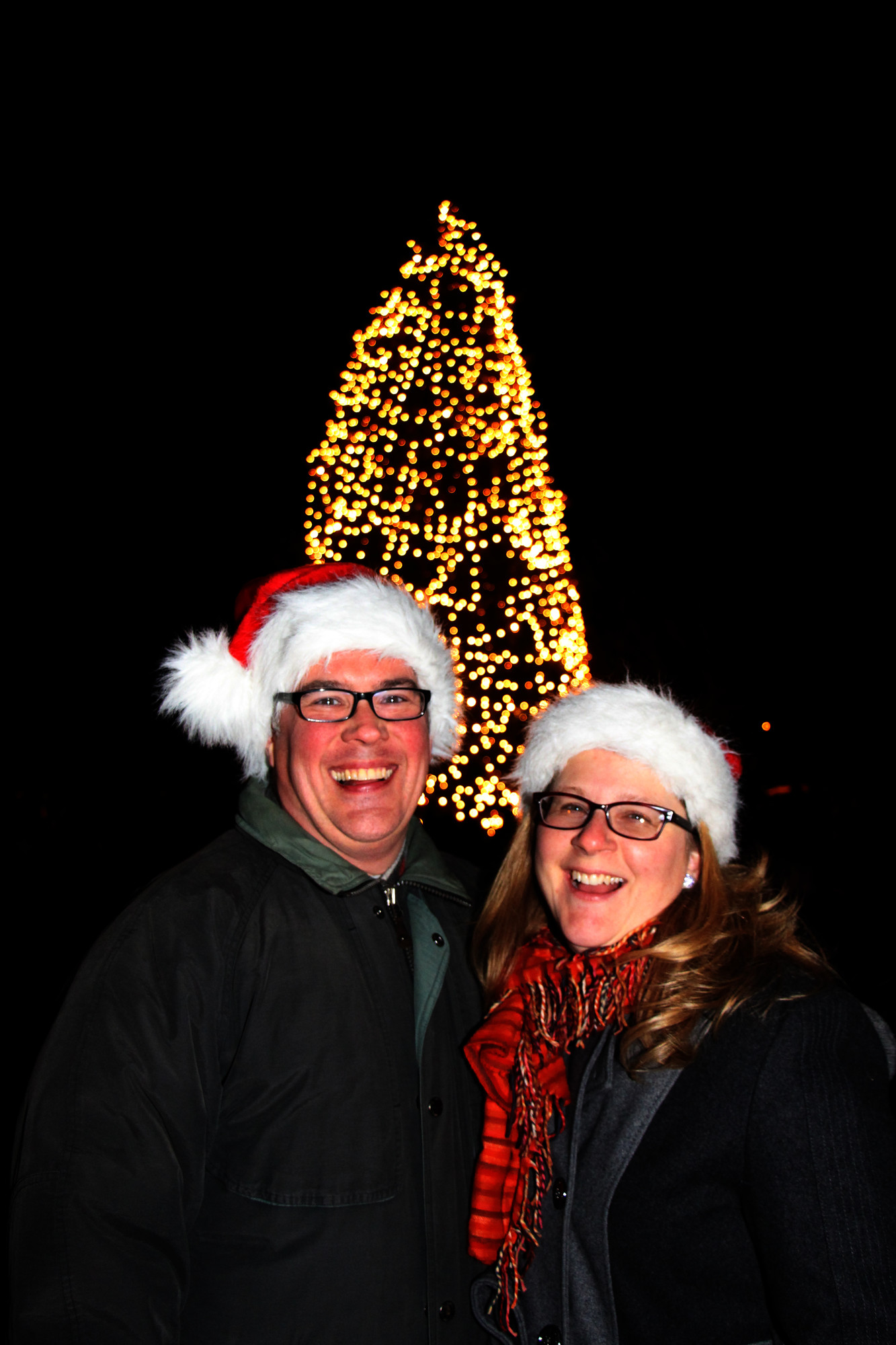 Jon Cerabore with his wife, Jeannie, were in the holiday spirit.