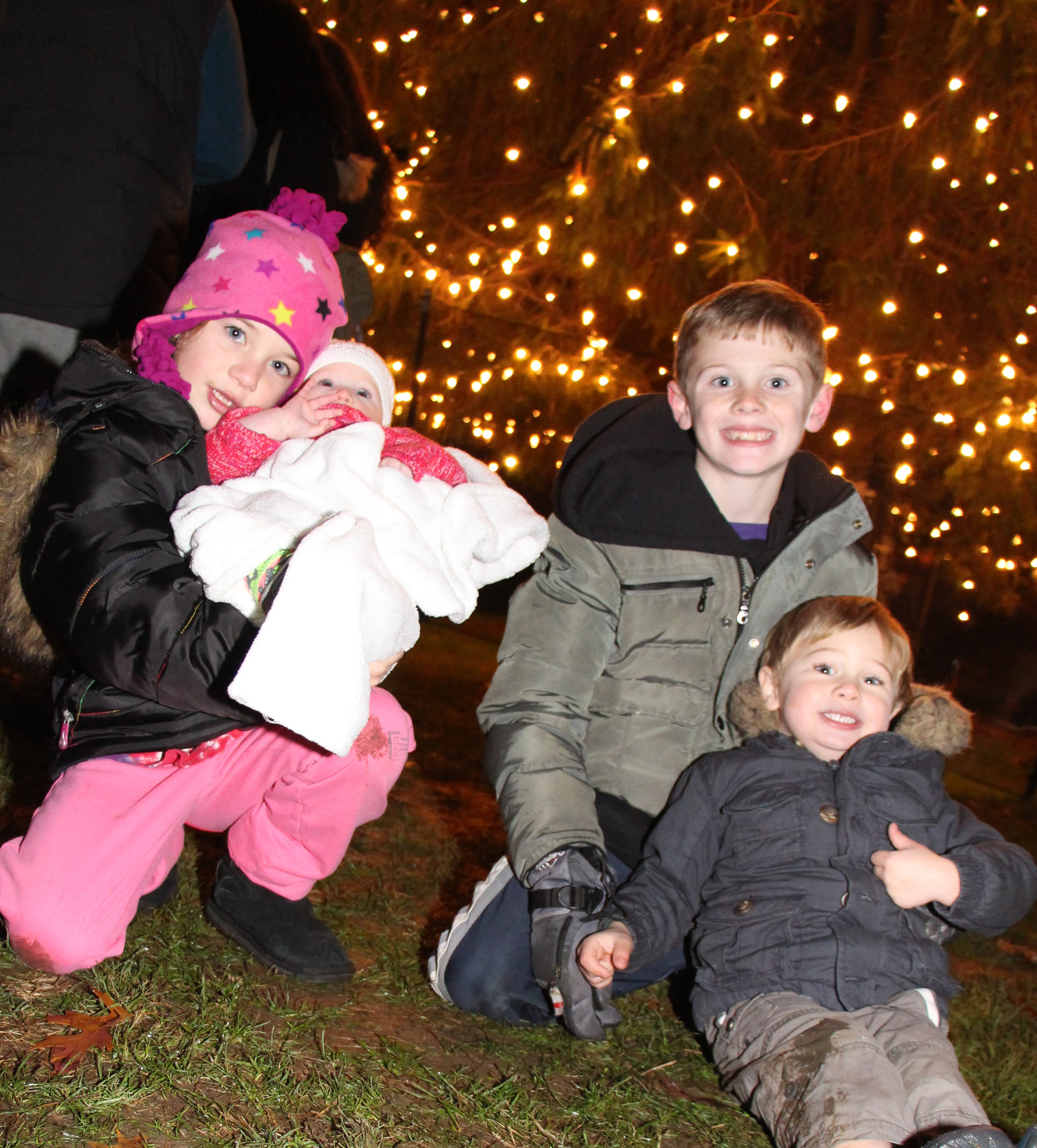 Kaitlyn Ganly, 6, was joined by her 3-month-old cousin, Mairead Halliday, brother, Ryan, 8, and cousin, Nolan Halliday.