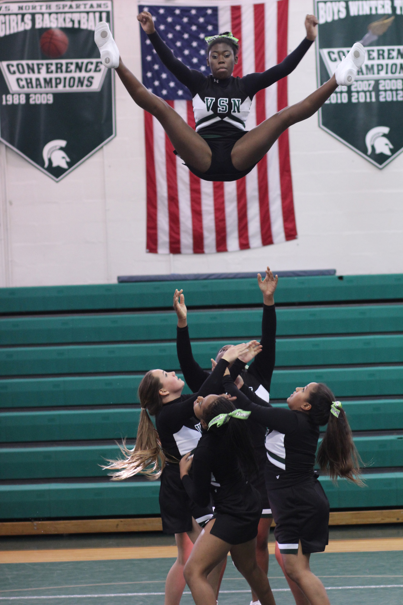 Imani Williams hits the perfect mid-air position.