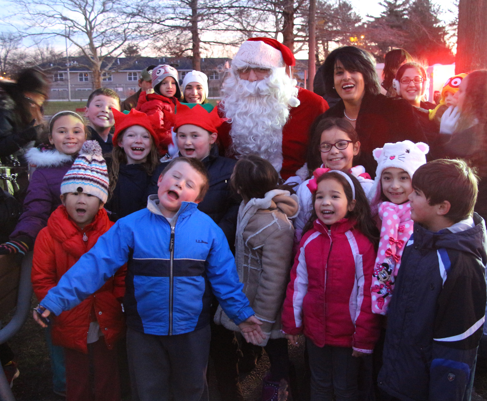 The arrival of Santa brought smiles to many kids’ faces.