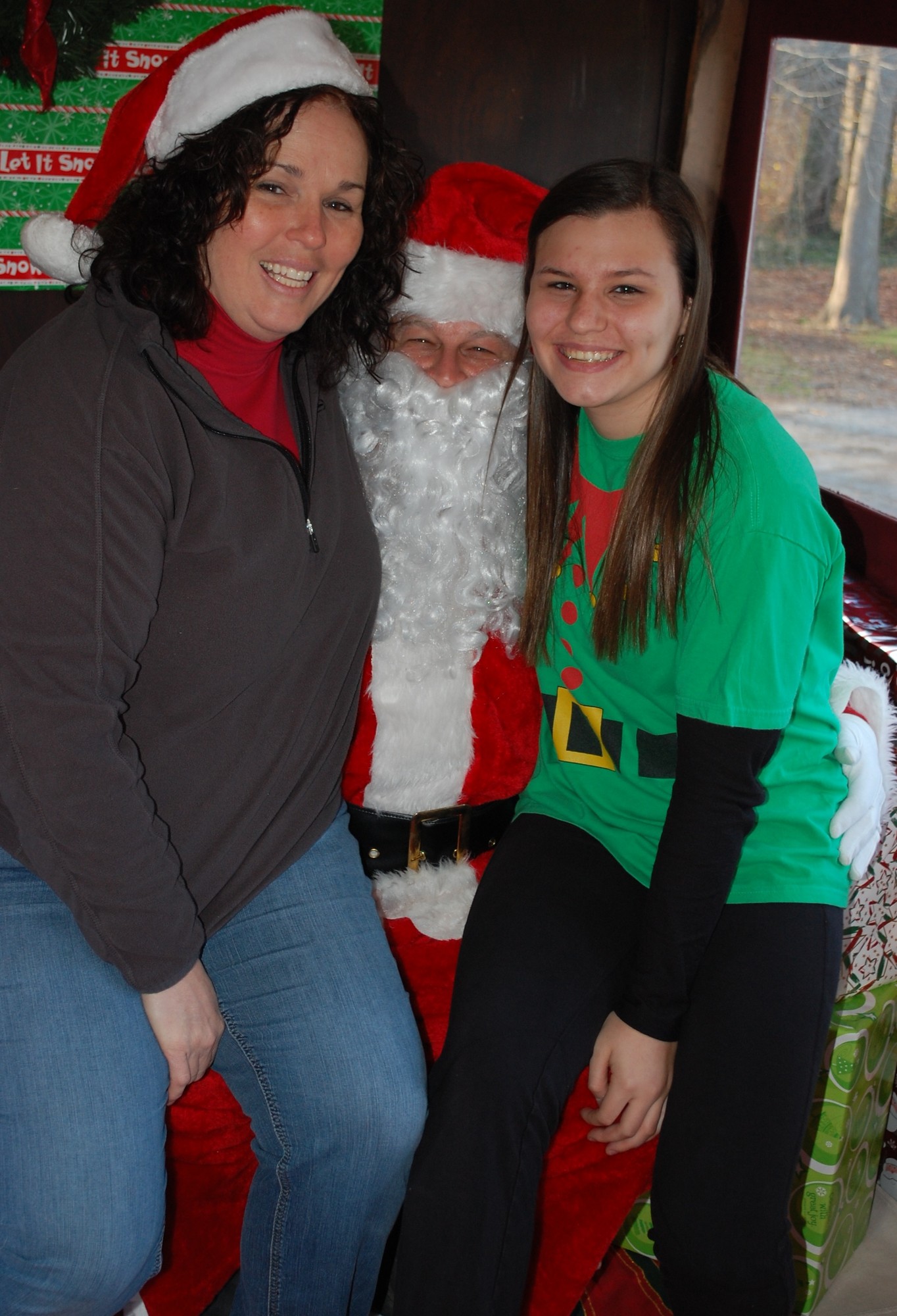 Karen and Gillian Chowske with Santa.