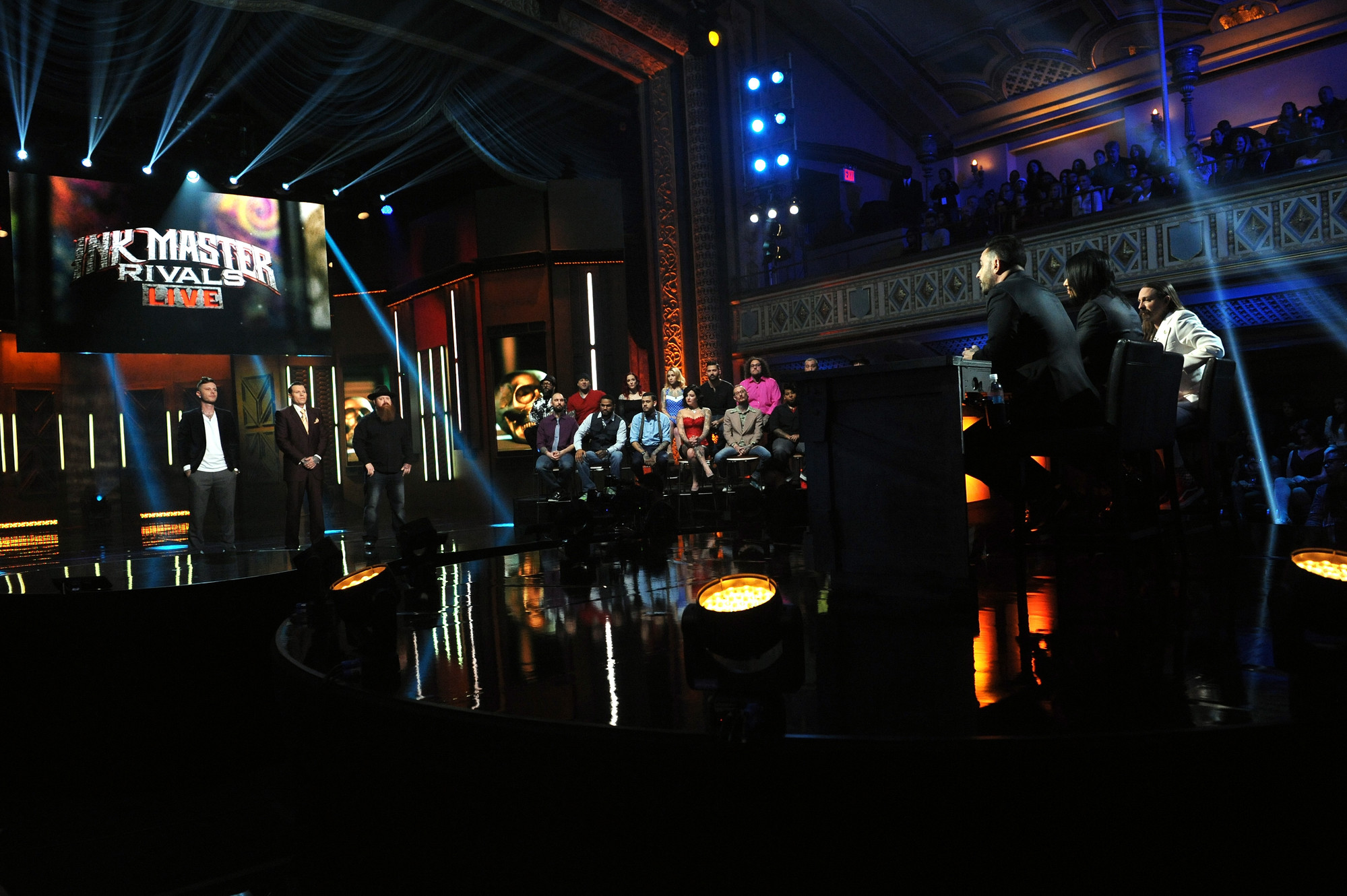 The finalists reacted onstage to host Dave Navarro and judges Chris Nunez and Oliver Peck’s comments about their tattoos at the live finale, held in the Manhattan Center Grand Ballroom on Dec. 16