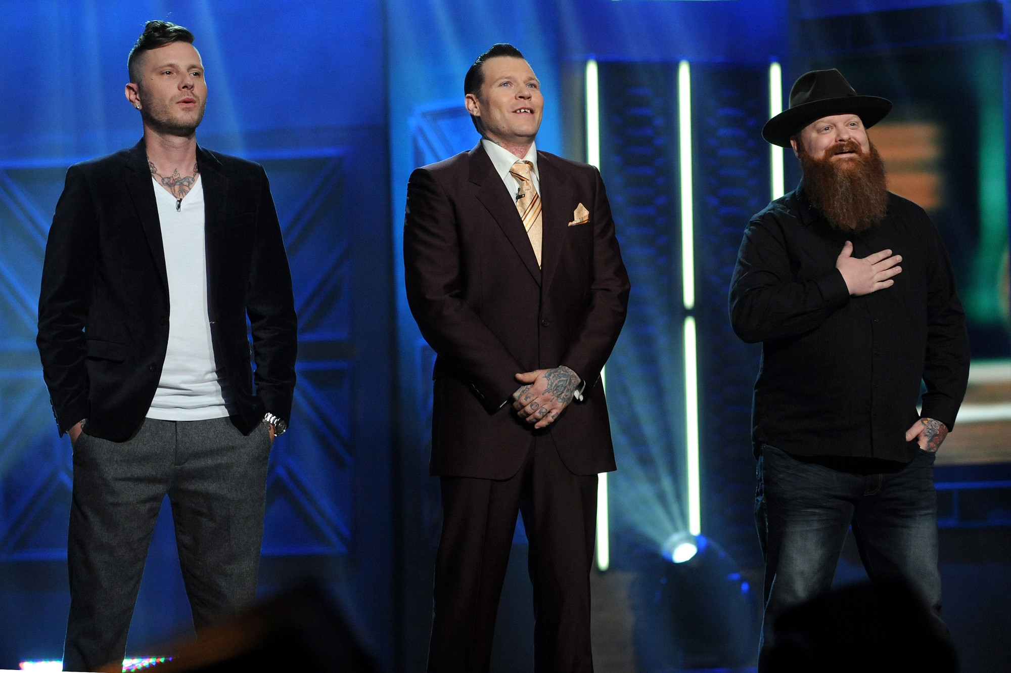 Siuda, Cleen Rock One and Jason Clay Dunn, from left, were the three contestants who had the chance to win $100,000 at the season 5 “Ink Master” finale.