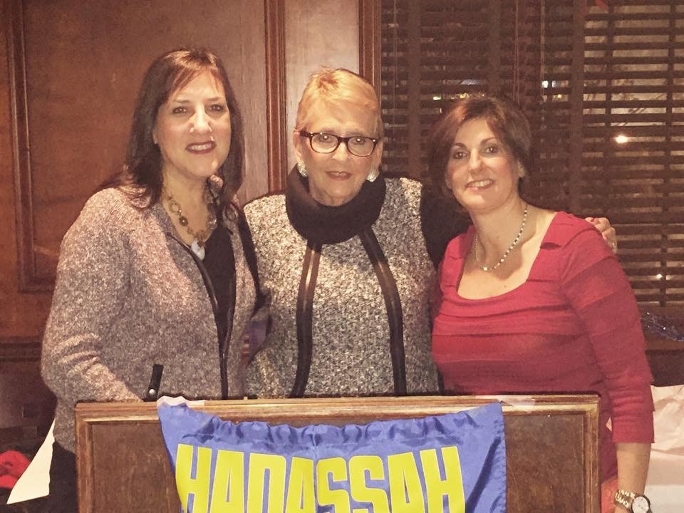 Co-president Mara Ross, left, Nassau Region Hadassah Board Member Phyllis Gangel and co-president Sharon Guskin.