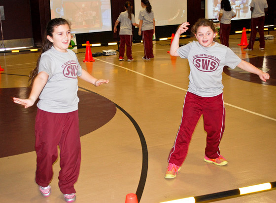 Ava Abrams, left, and Grace Whidden got moving in Just Dance.