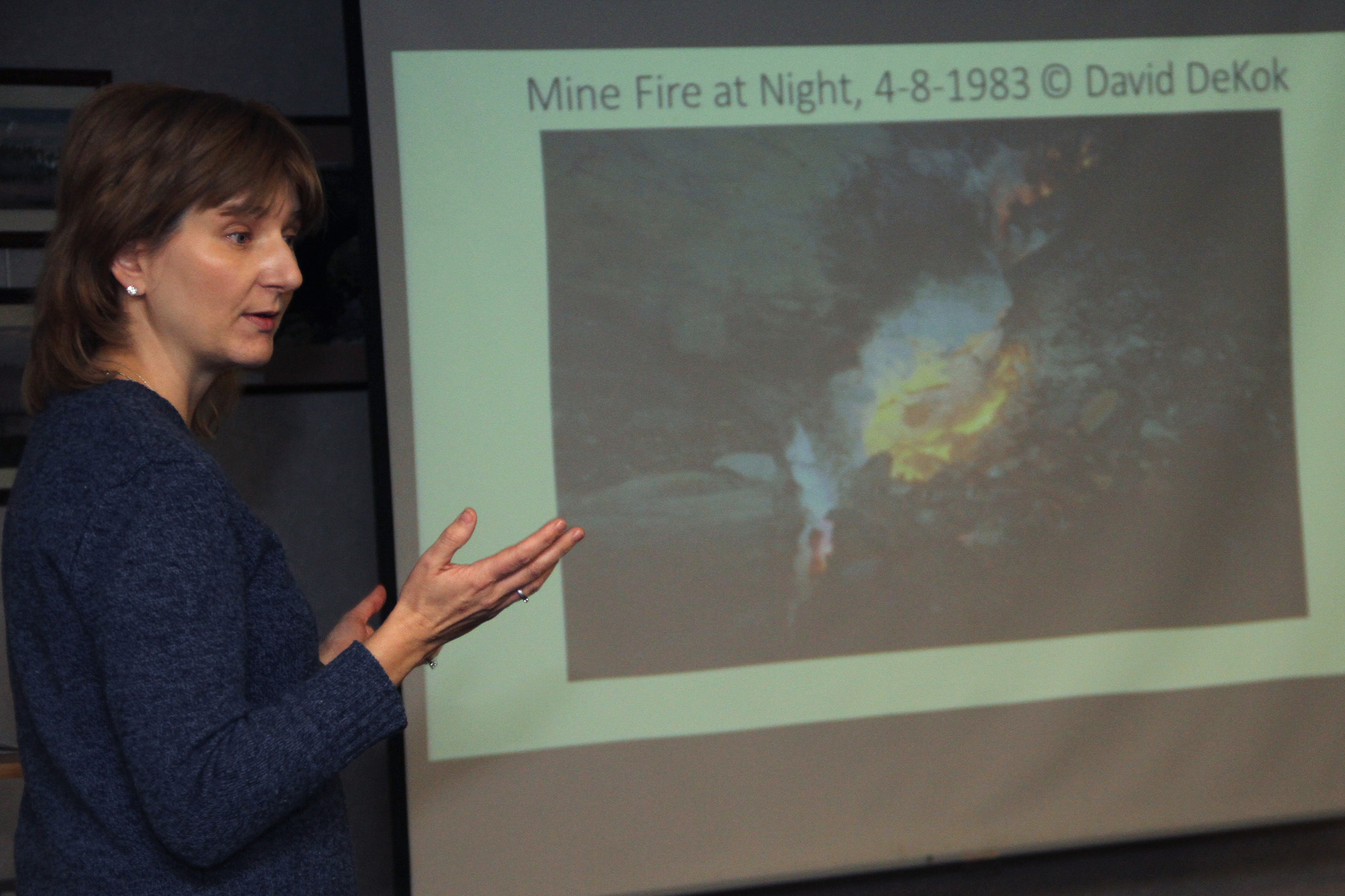 Natalie Harnett showed photos of the coal mine fires in Pennsylvania.