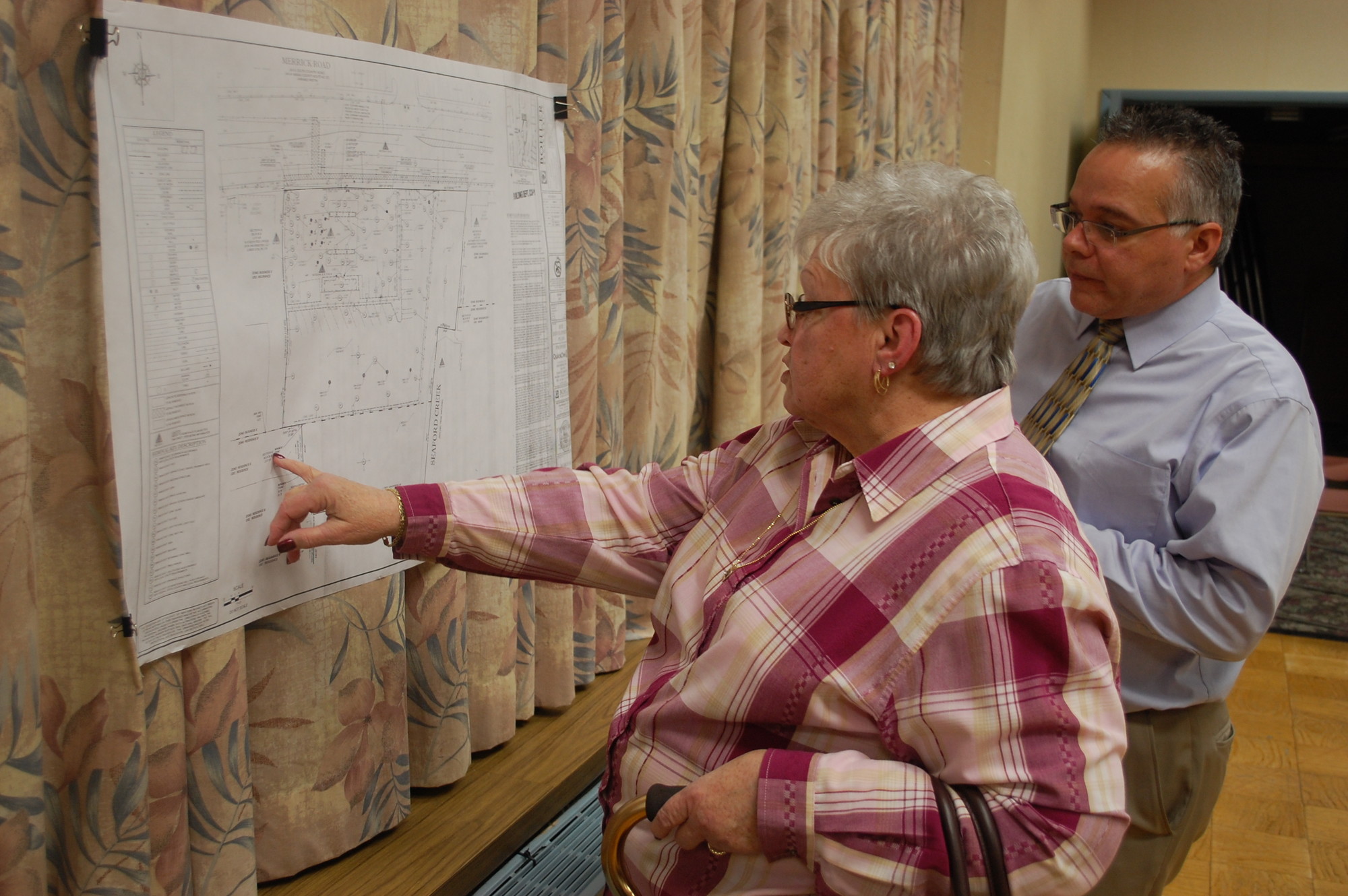 Carla Powell and Paul Franco reviewed plans for the project.