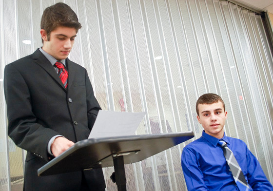 Joseph Rich and Antonio Abate were among the participants in the mock trial.