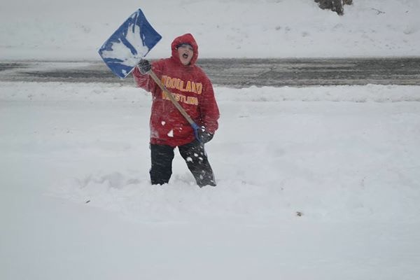 Joe Monteleone, 13,  wasn't fazed by the snow.