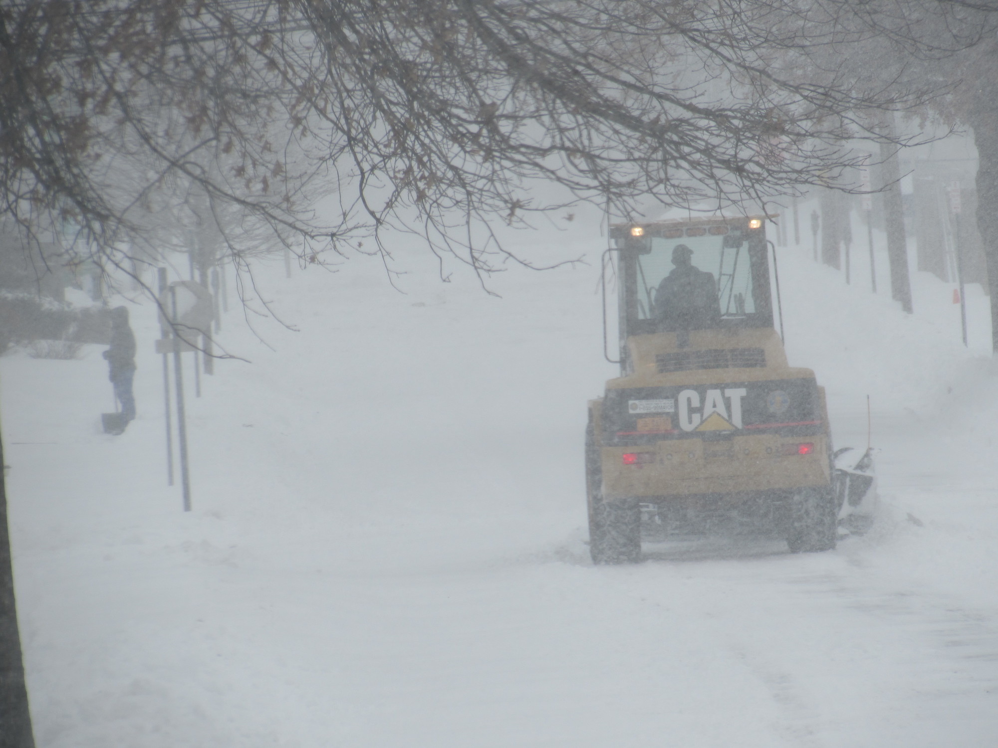 A snowplow cleared North Montgomery street
