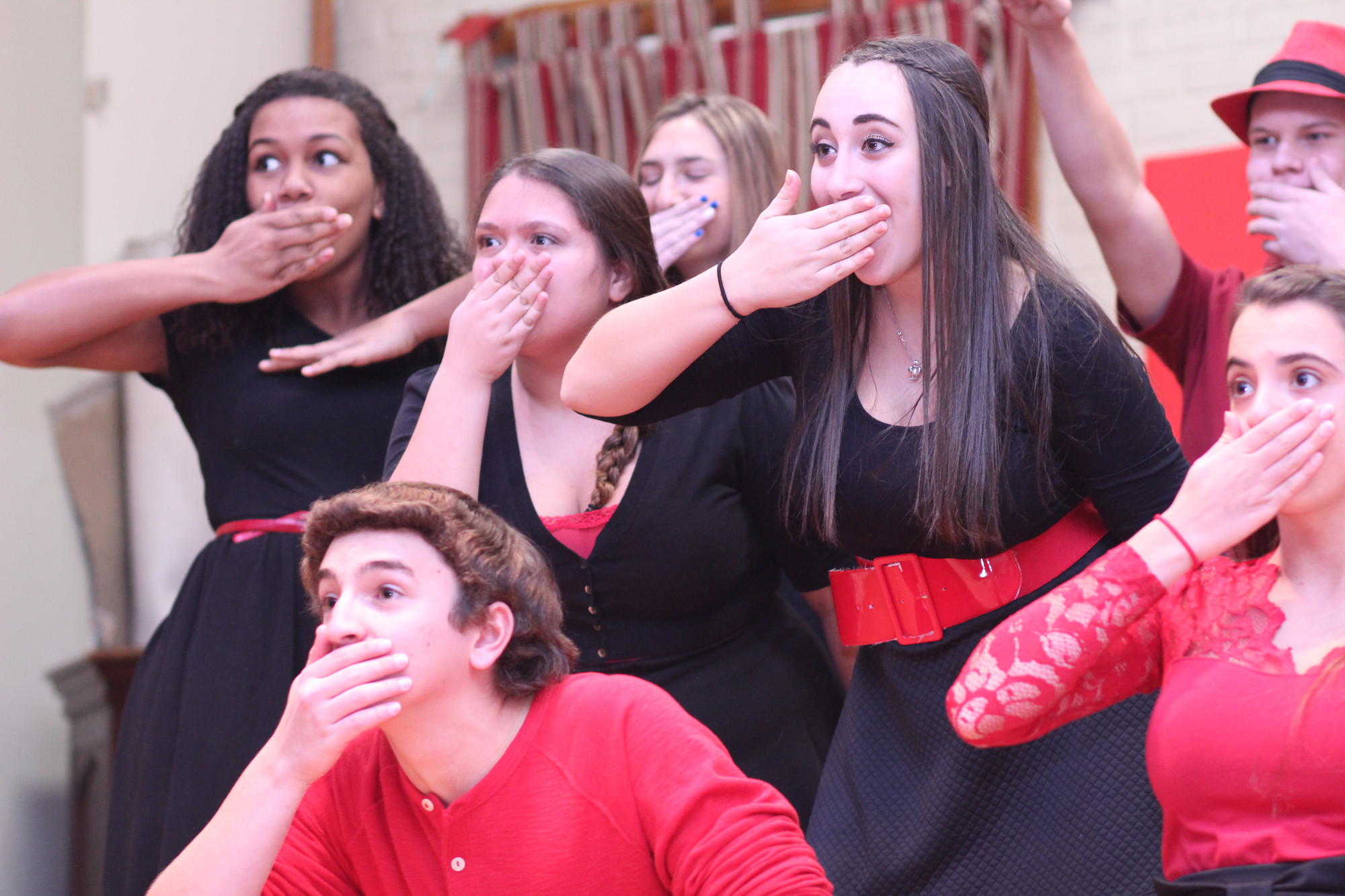 Cast members sing a medley from Spring Awakening, one of the 16 musical numbers performed.  The revue, which lasted just over an hour, played to a packed house.