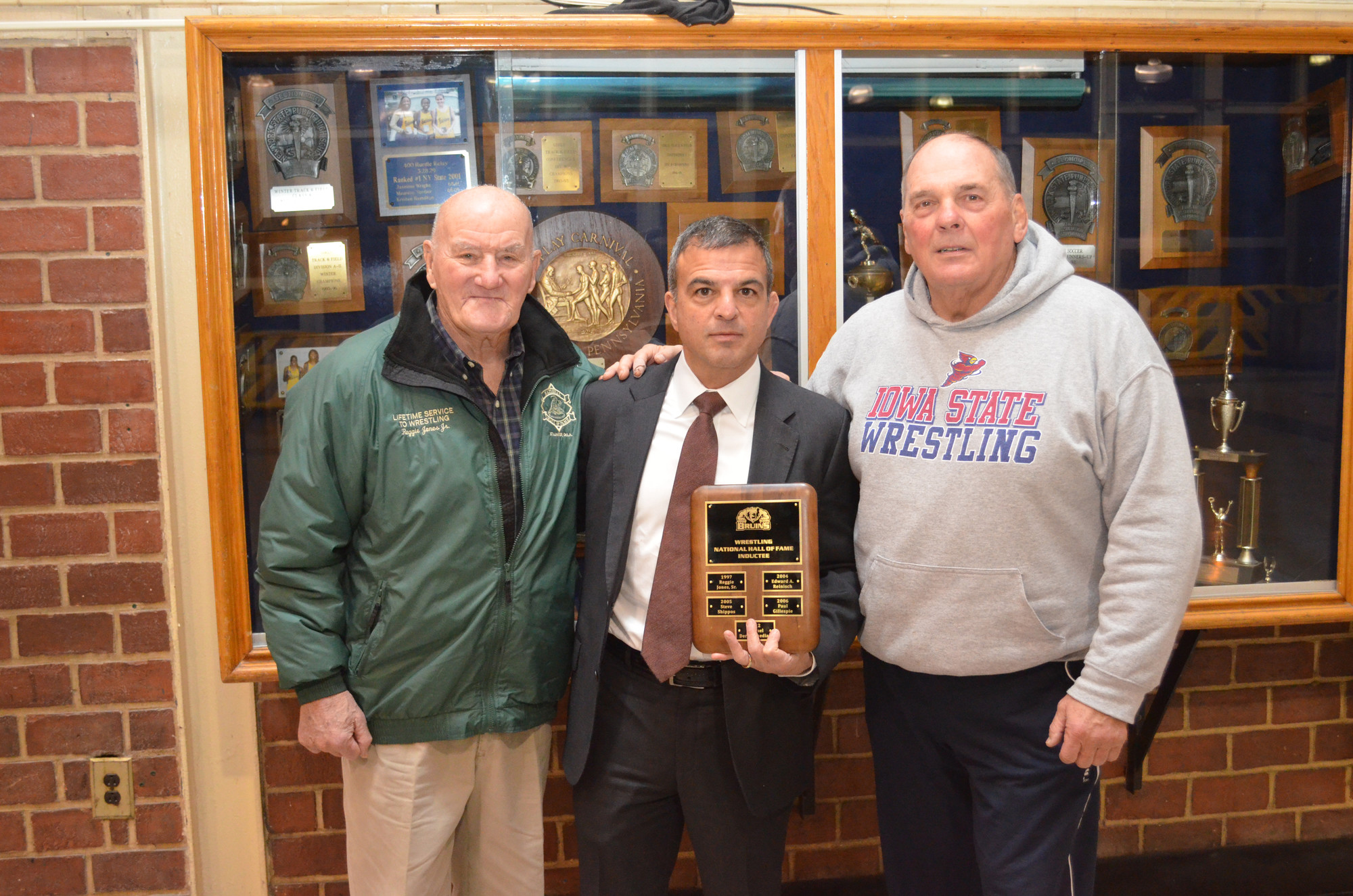 Former Baldwin Wrestling coaches and athletes were recognized before a match last week.