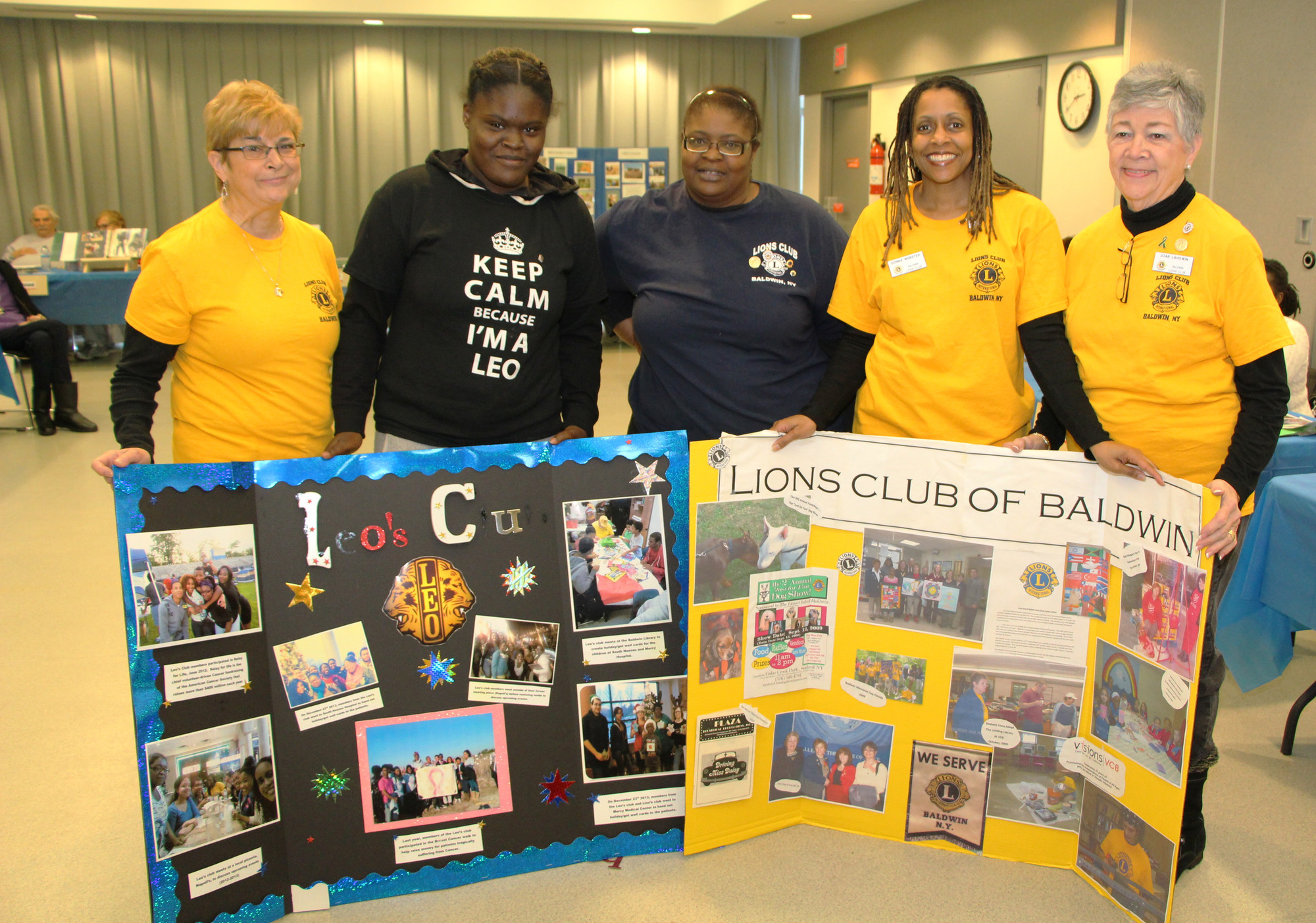 The Lions Club and Leo’s Club of Baldwin were on hand at the Volunteer Fair at Baldwin Public Library on Jan. 24. From left were Dianne Caltrano, Miranda Hinton, 15, Brenda Banks, Donna Webster and Joan Lahowin.