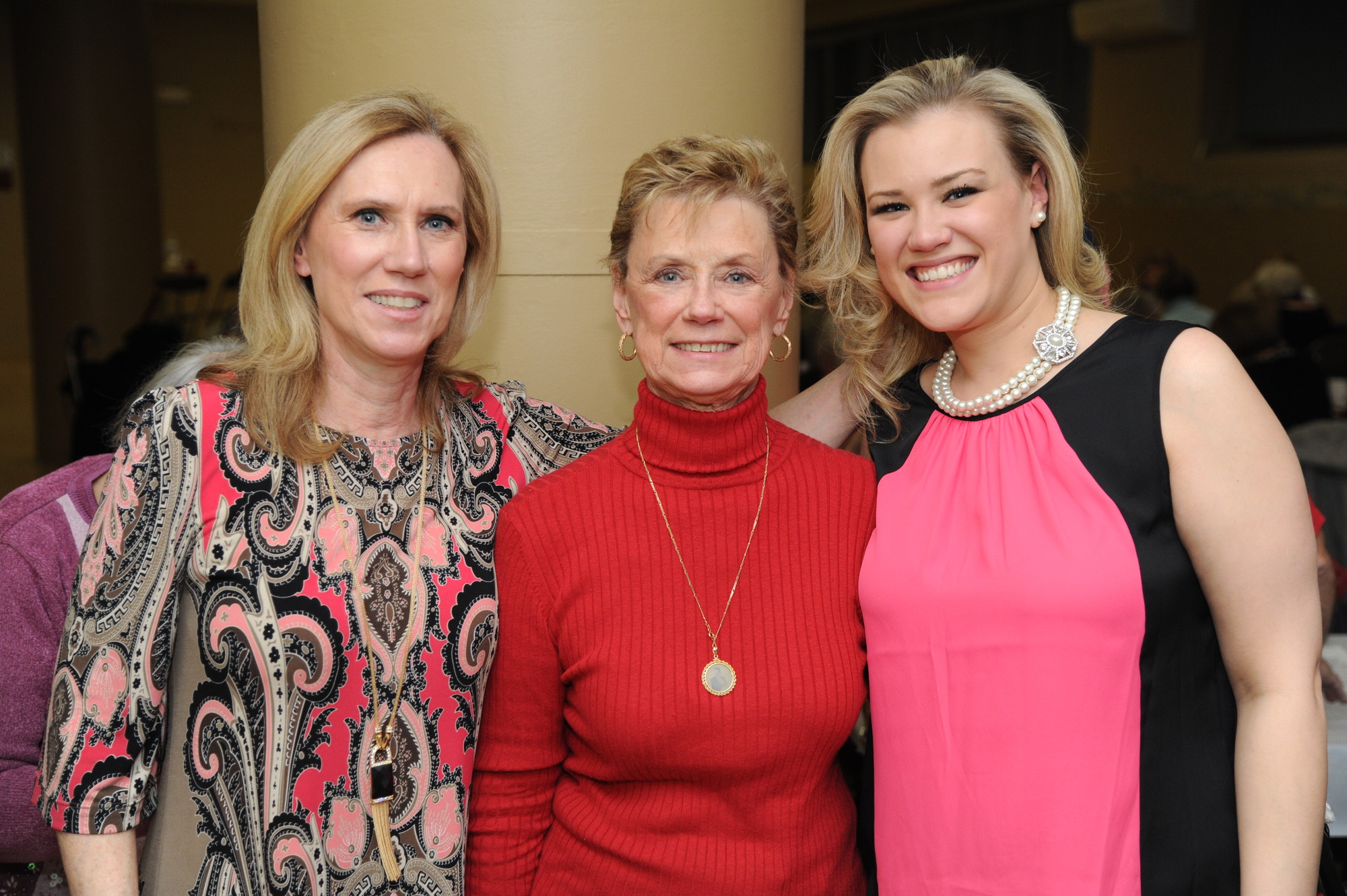 Three generations of St. Raphael’s parishioners — Diane Groth, left, Veronica Vitky O’Donnell and Danielle Groth.