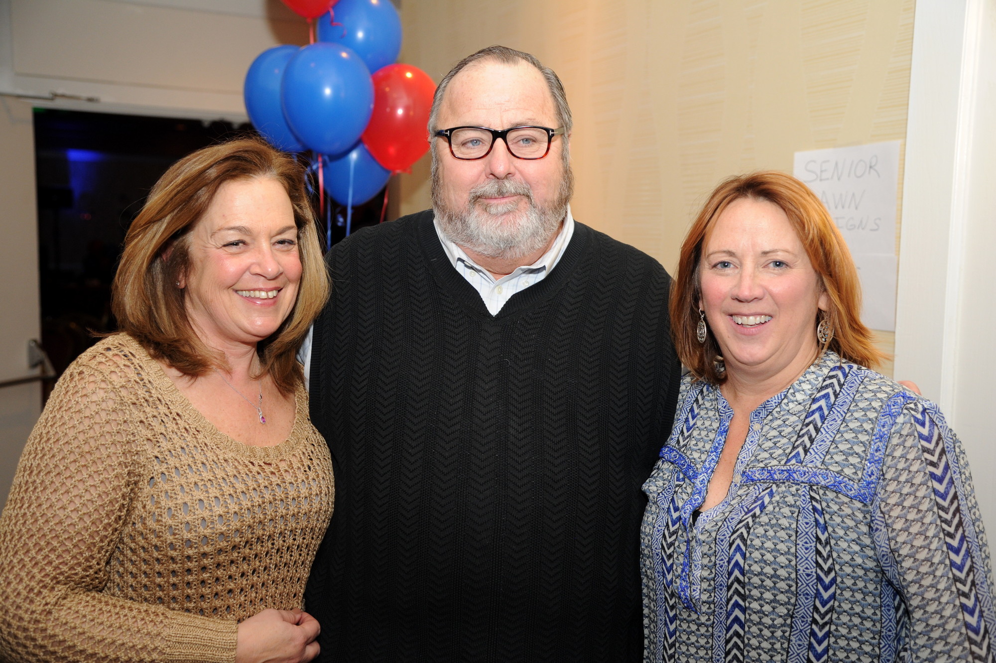 Booster Club Co-Presidents Gloria Romanowski, left, and Mary Pendagrast were joined by Rockville Centre Mayor Francis X. Murray.