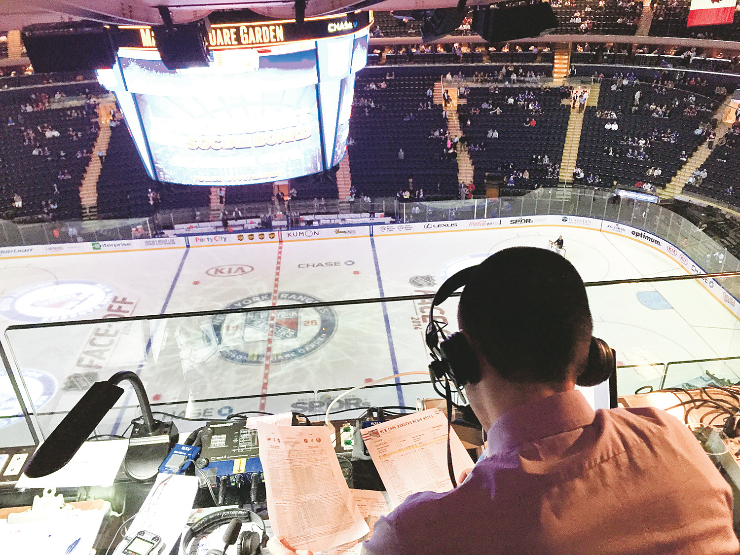 Daniel Savarino, a 2011 East Meadow High School graduate and a Hofstra senior, has called nine Islanders games this season as part his university's radio broadcast for WRHU.