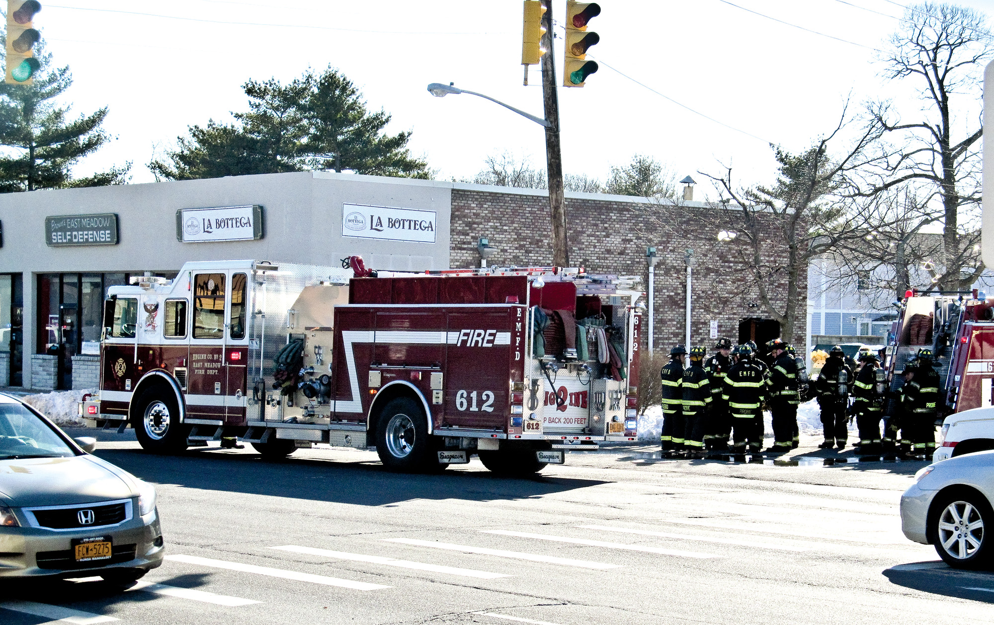 The fire, in a Merrick Avenue strip mall, was nearly out by the time EMFD got there on Jan. 31.