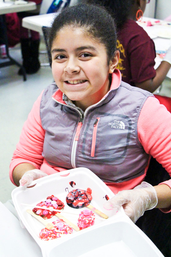 Geilin Urrutia Sanchez, 12, had a box filled with her tasty creations.