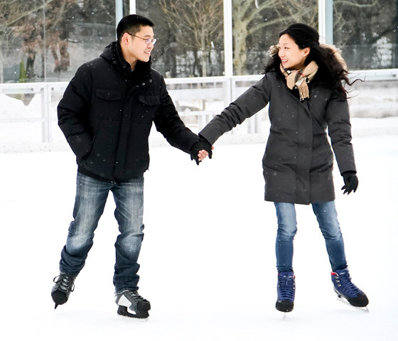 Enoch Park and Mary Lim Kim were one of the many happy couples who spent their Valentine’s Day at the Twin Rinks Ice Center in Eisenhower Park.