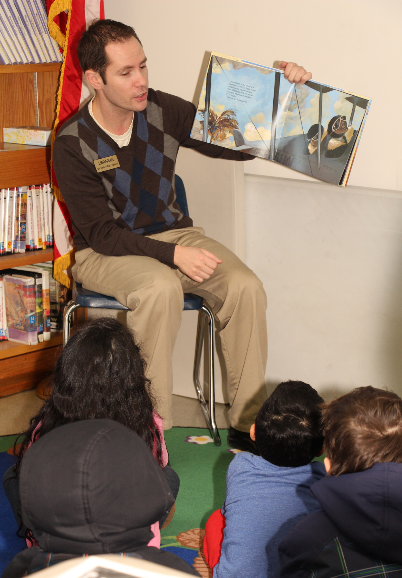 VonButtgereit, a children’s librarian, read “The Hallelajah Flight” by Phil Bildner to kids in attendance.