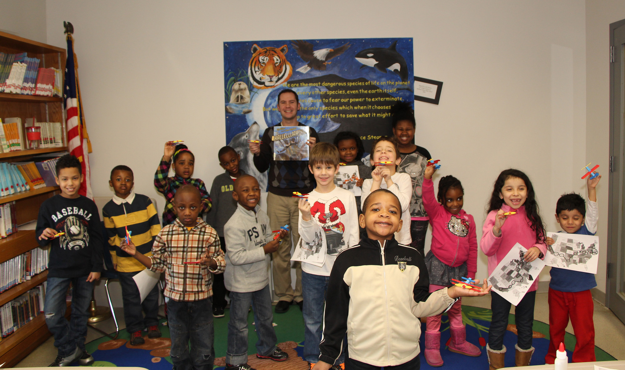 Children listened to a story and built a craft in honor of Black History Month on Feb. 20 at Baldwin Public Library.