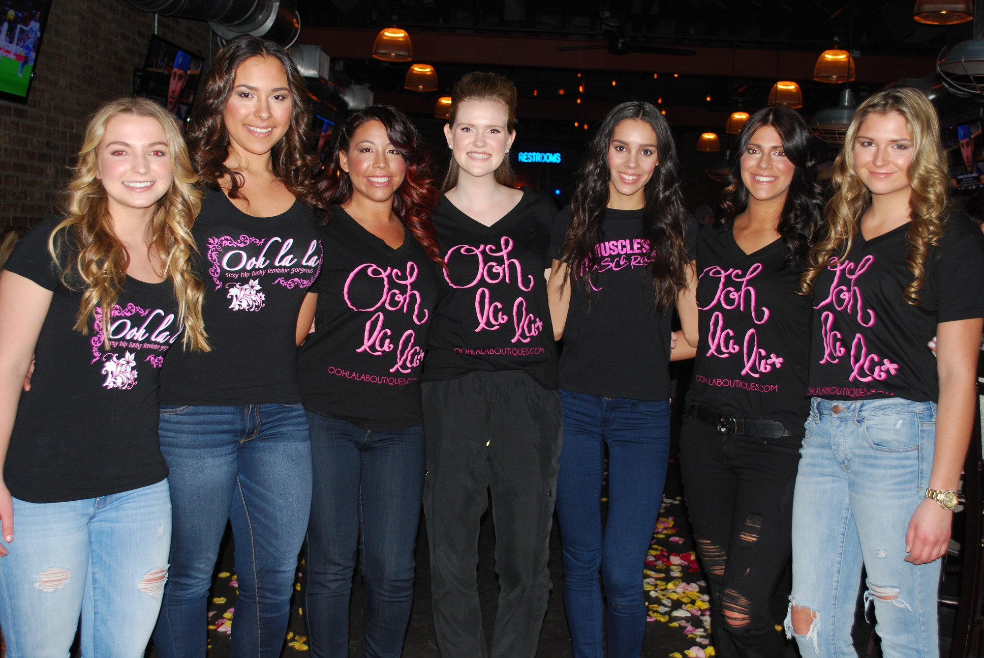 The seven models that participated in OohLaLa Boutique’s Spring Preview Fashion Show.