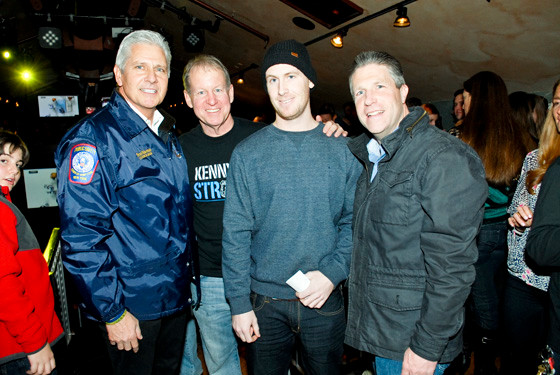 Pictured are (left to right) Councilman Bruce Blakeman, Nassau County Detective Healey of Oceanside, NYPD Police Officer Kenneth Healey of Oceanside and New York City PBA President Patrick J. Lynch.
