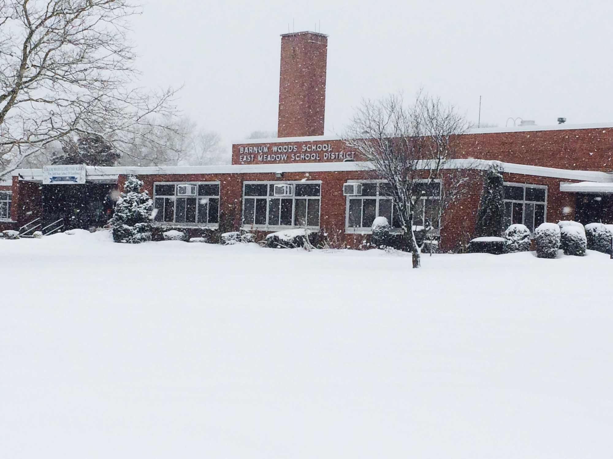 Barnum Woods Elementary School, like all schools in East Meadow, was closed on Thursday.