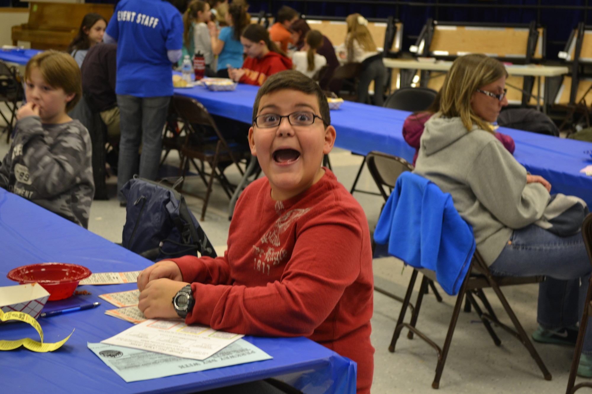 Frankie ImperialE was an excited bingo player at Parkway Elementary  School’s Family Fun Night last Friday.